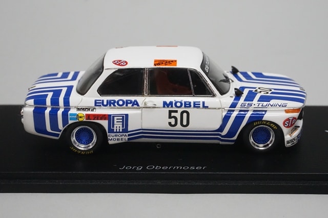 1:43 SPARK SG039 BMW 2002 Hockenheim Winner 1974 #50 J. Obermoser model car