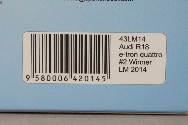 1:43 SPARK 43LM14 Audi R18 e-tron quattro Audi Sport Team Joest Le Mans Winner 2014 #2