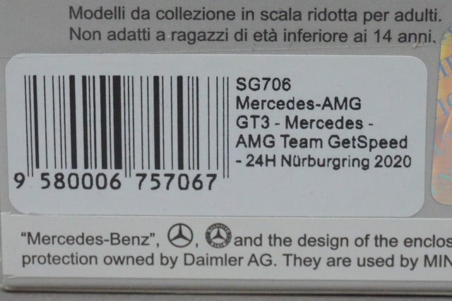 1:43 SPARK SG706 Mercedes AMG GT3 Team GetSpeed Nurburgring 24h 2020 #9