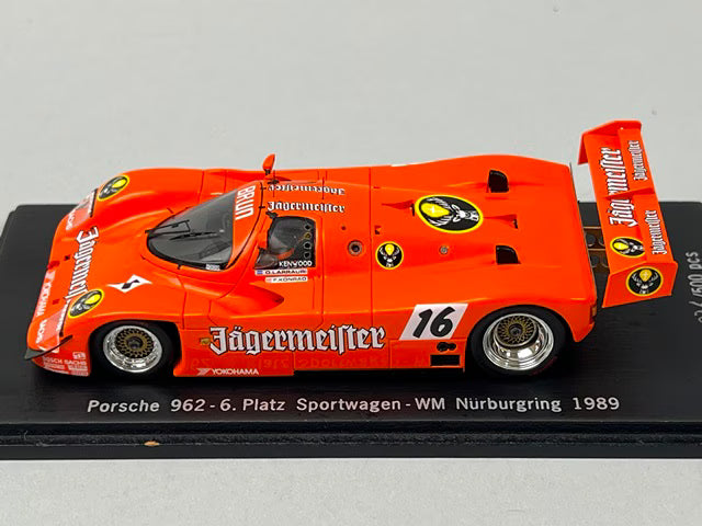 1:43 SPARK CAP04300211 Porsche Special Order Porsche 962 6.Platz Sportwagen WM Nurburgring 1989 #16 Jagermeister