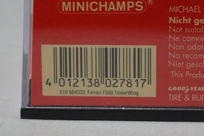1:43 MINICHAMPS 510984333 Ferrari F300 Tower Wing M.Schumacher 1998 #3 model car