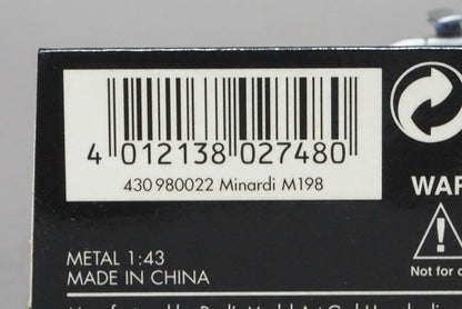1:43 MINICHAMPS 430980022 Minardi M198 Shinji Nakano #22