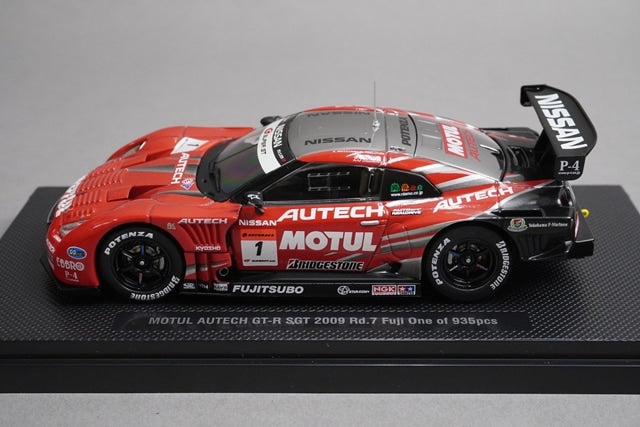 1:43 EBBRO P411 Motul Autech GT-R SGT Super GT500 Rd.7 Fuji 2009 #1 Red / Silver
