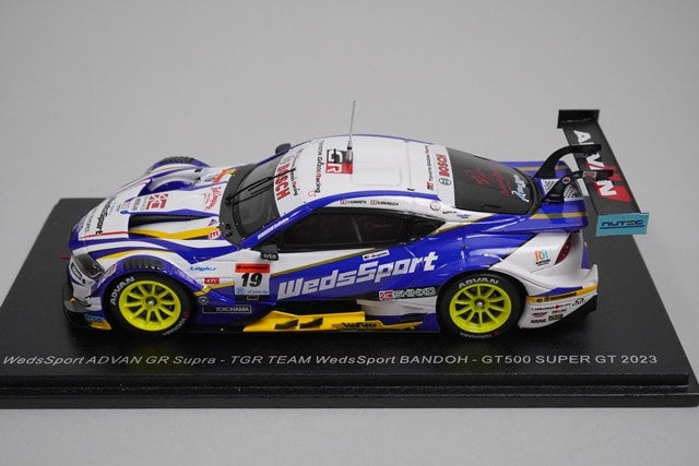 1:43 SPARK SGT057 Weds Sports ADVAN GR Supra GT500 Super GT 2023 #19 model car