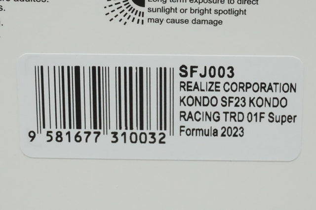 1:43 SPARK SFJ003 Realize Corporation KONDO Racing SF23 TRD 01F Super Formula #3 Kenta Yamashita