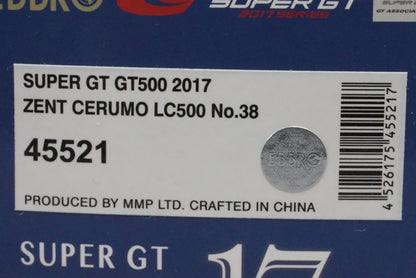 1:43 EBBRO 45521 Lexus ZENTO CERUMO LC500 Super GT500 2017 #38