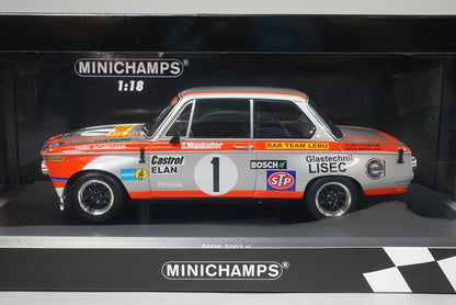 1:18 MINICHAMPS 155742601 BMW 2002 TI "RAR TEAM LERU" SEPP EMANHALTER 1000KM Osterreichring Winner 1974 #1