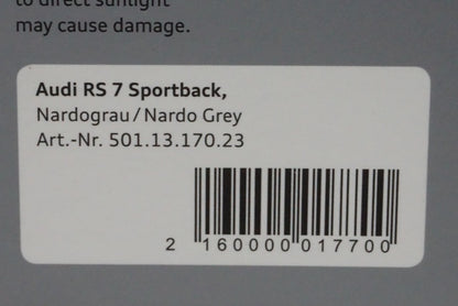 1:43 SPARK 501.13.170.23 Audi RS7 Sportback Nardo Grey Audi custom