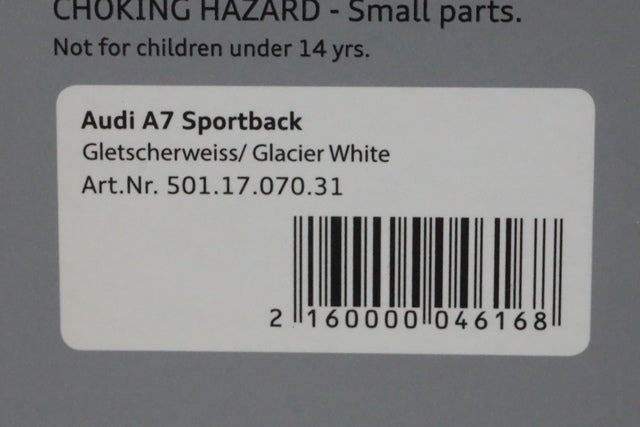 1:43 SPARK 501.17.070.31 Audi A7 Sportback Glacia White Audi special order