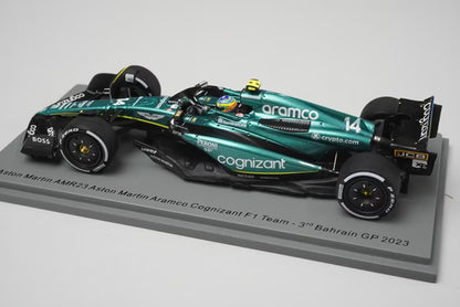 1:43 SPARK S8575 Aston Martin AMR23 Aramco Cognizant F1 Team Bahrain GP 3rd 2023 #14 Fernando Alonso