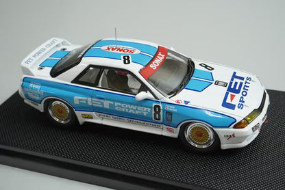 1:43 EBBRO 44157 Nissan Nissan FET Skyline Gr.A 1993 White/Blue #8 model car