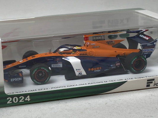 1:43 Spark SFJ042 PONOS NAKAJIMA SF23 Racing M-TEC HR417E Super Formula 2024 #64 model car
