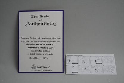 1:18 AUTOart 78656 Subaru Impreza WRX STI Police Car model car