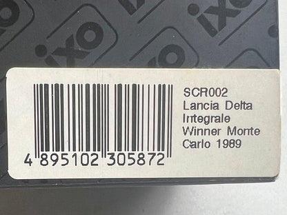 1:43 ixo SCR002 LANCIA DELTA INTEGRALE MONTE CARLO RALLY 1989 #4 M. Biasion T. Siviero model car