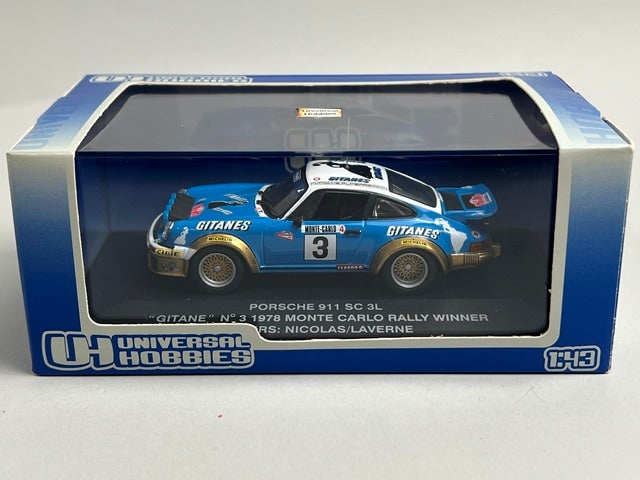 1:43 KYOSHO E3699 Porsche 911 SC 3L GITANE MONTE CARLO Rally 1978 #3 J. Pierre-Nicolas V. Lavergne model car