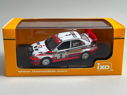 1:43 ixo KBI064 Mitsubishi Carisma GT GB Rally 1998 #2 R. Burns R. Reid model car