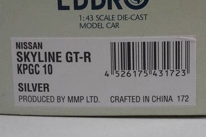 1:43 EBBRO 43172 Nissan Skyline GT-R KPGC10 1970 Silver model car