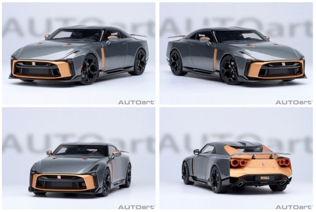 77510 AUTOart 1:18 Nissan GT-R50 by ITALDESIGN Gray Gold model car