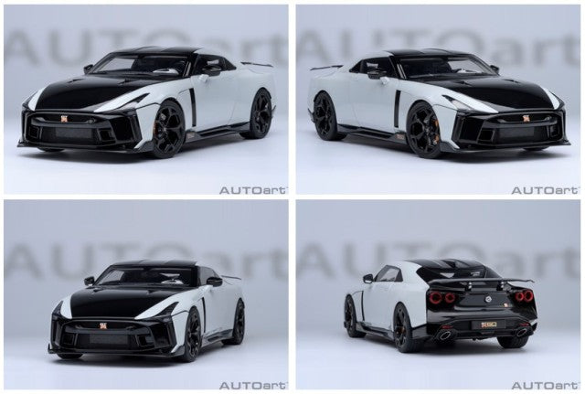 77511 AUTOart 1:18 Nissan GT-R50 by ITALDESIGN Metallic White Black model car