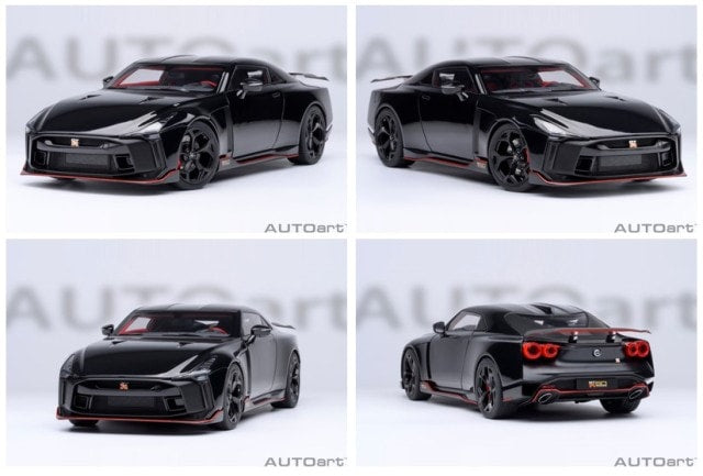 77513 AUTOart 1:18 Nissan GT-R50 by ITALDESIGN Black Matte Black model car
