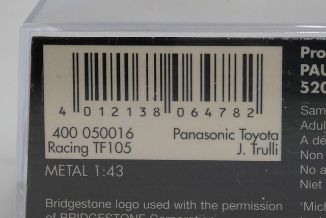 1:43 MINICHAMPS 400050016 Panasonic Toyota Racing TF105 #16 model car