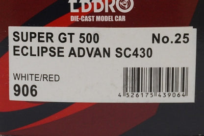 1:43 EBBRO 43906 Lexus Eclipse Advan SC430 Super GT500 2007 #25 White/Red model car