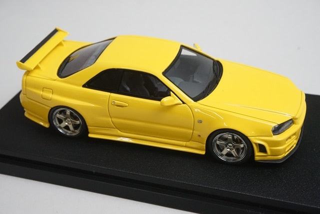 1:43 HPI 8400 Mirage Nissan NISMO R34 GT-R S-tune Lightning Yellow model car