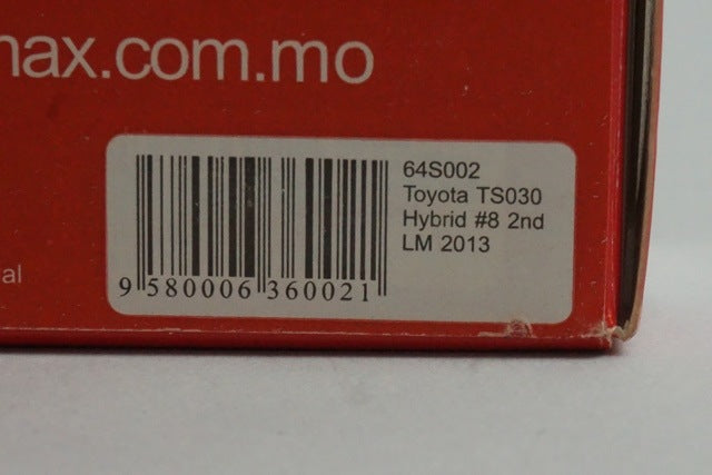 1:64 SPARK 64S002 Toyota TS030 Hybrid Le Mans 2nd 2013 #8 model car