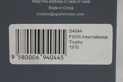 1:43 SPARK S4044 FW05 International Trophy 1973 #21 M. Andretti model car