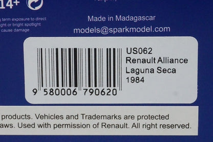 1:43 Spark US062 Renault Alliance Laguna Seca 1984 #33 T.Archer