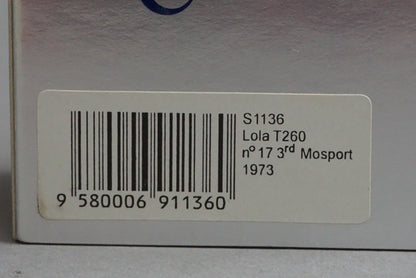 1:43 Spark S1136 Lola T260 Mosport 3rd Place 1973 #17 B. Nagel model car