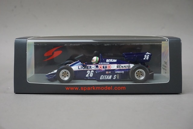 1:43 Spark S7417 Ligier JS23 South African GP 5th 1984 #26 A. de Cesaris