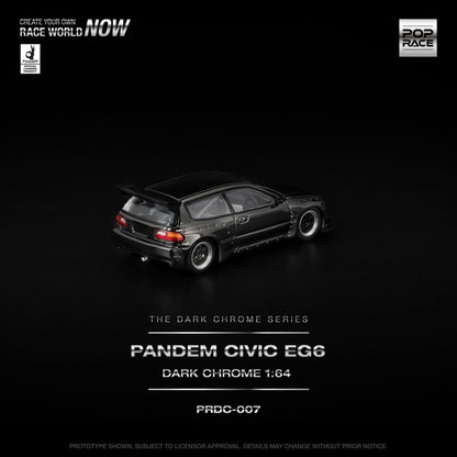 [ Pre-order ] PRDC007 POP RACE 1:64 Pandem Civic EG6 Dark Chrome