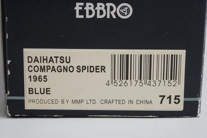 1:43 EBBRO 43715 Daihatsu Compano Spider 1965 Blue