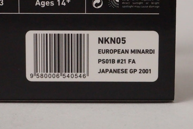1:43 Spark NKN05 European Minardi PS01B F1 Japan GP 2001 #21 F. Alonso