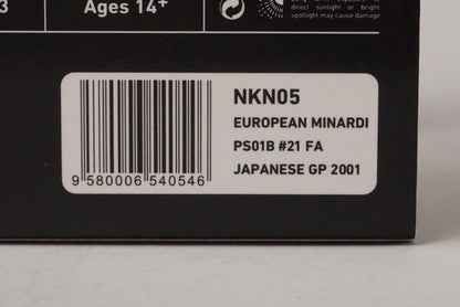 1:43 Spark NKN05 European Minardi PS01B F1 Japan GP 2001 #21 F. Alonso