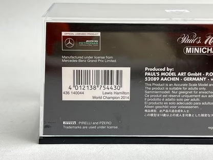 1:43 MINICHAMPS 436140044 Mercedes AMG Petronas F1 Team W05 L. Hamilton 2014 World Champion #44