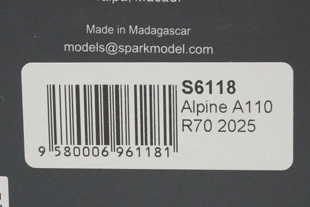 1:43 Spark S6118 Alpine A110 R70 2025