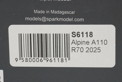 1:43 Spark S6118 Alpine A110 R70 2025