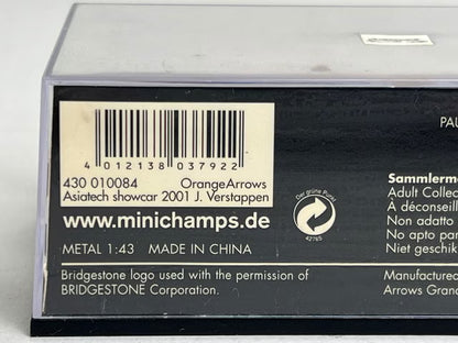 1:43 MINICHAMPS 430010084 Orange Arrows Asiatech Show Car 2001 J. Verstappen #14