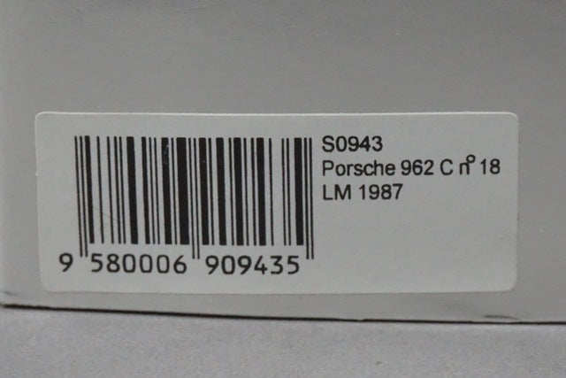 1:43 SPARK S0943 Porsche 962 C Le Mans 1987 #18 model car