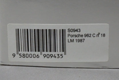 1:43 SPARK S0943 Porsche 962 C Le Mans 1987 #18 model car