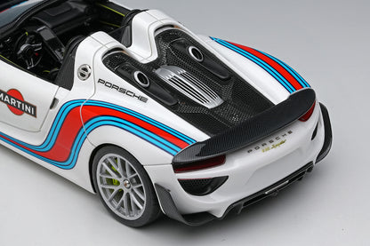 [ Back-order ] Make Up EIDOLON EM569A 1:43 Porsche 918 Spyder weissach package 2011 Martini stripe White