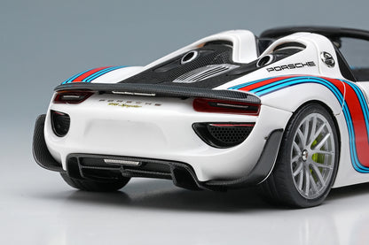 [ Back-order ] Make Up EIDOLON EM569A 1:43 Porsche 918 Spyder weissach package 2011 Martini stripe White