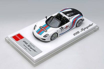 [ Back-order ] Make Up EIDOLON EM569A 1:43 Porsche 918 Spyder weissach package 2011 Martini stripe White