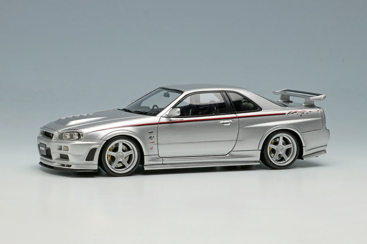 [ Back-order ] Make Up EIDOLON EM436A 1:43 Nissan Skyline GT-R BNR34 NISMO R-tune Silver model car