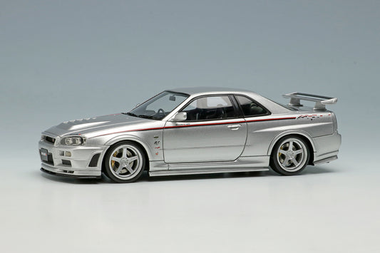 [ Back-order ] Make Up EIDOLON EM436A 1:43 Nissan Skyline GT-R BNR34 NISMO R-tune Silver model car