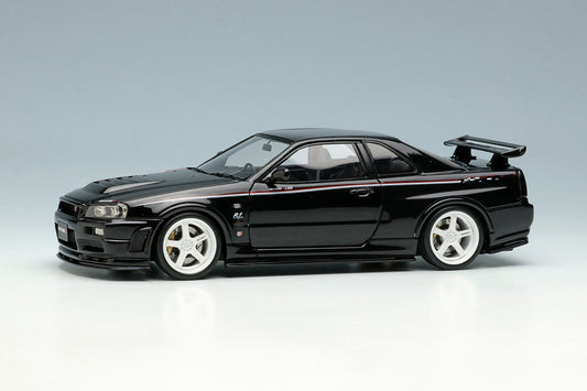 [ Back-order ] Make Up EIDOLON EM436D 1:43 Nissan Skyline GT-R BNR34 NISMO R-tune Black Pearl model car