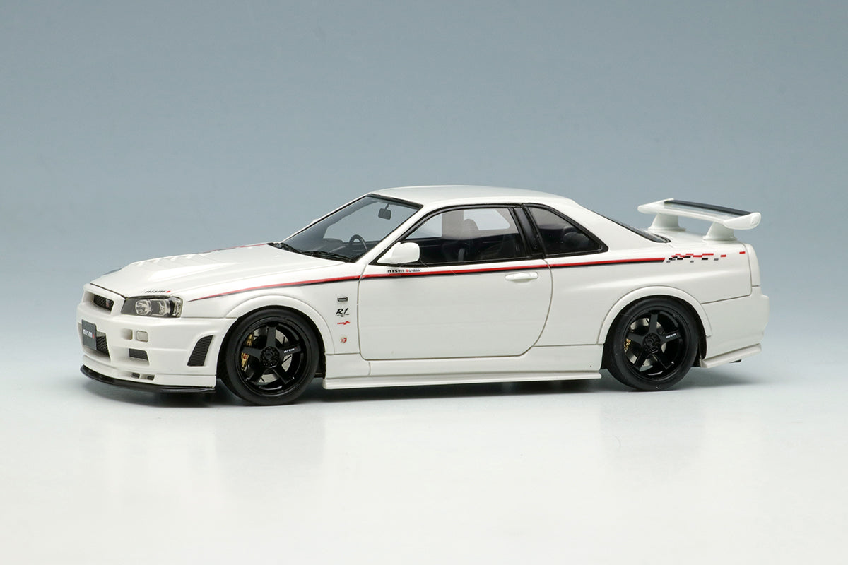 [ Back-order ] Make Up EIDOLON EM436E 1:43 Nissan Skyline GT-R BNR34 NISMO R-tune White model car