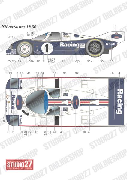 [ Back-order ] STUDIO27 CP24023 1:24 962C works 1986 set for HASEGAWA [Decal&Parts]